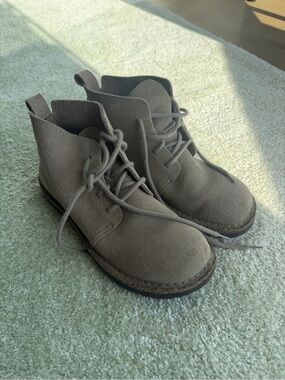 Birkenstock Womens Uppsala Taupe Suede Lace-Up Boots